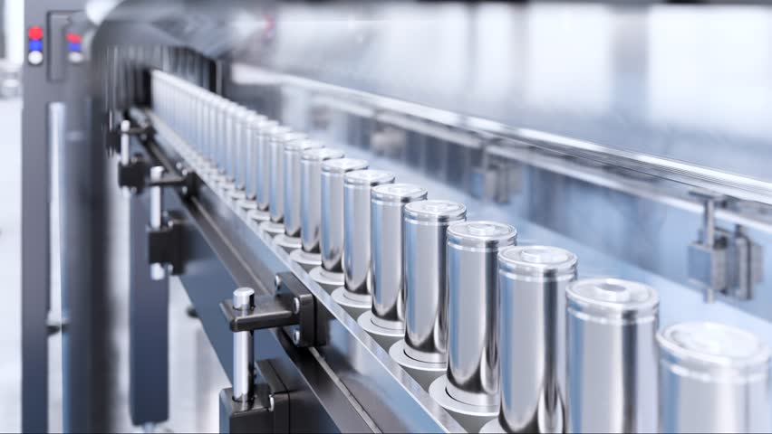 Production line for lithium battery cells for the automotive or e-bike industry. looped video Royalty-Free Stock Footage #1106747939