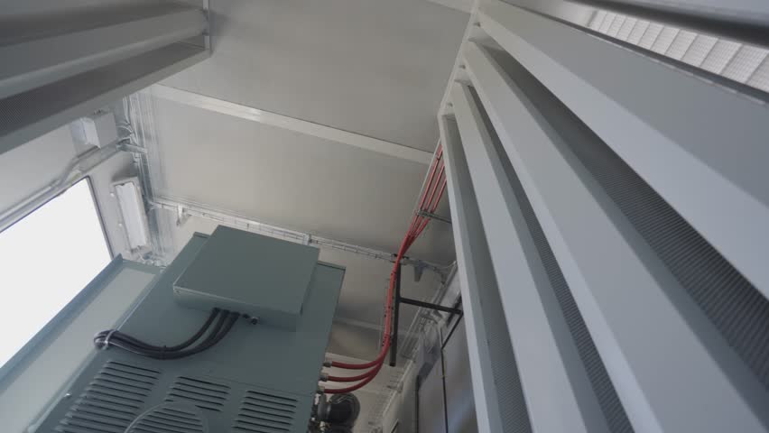 Cooling system of industrial diesel generator. Cooling system. Industrial diesel generator from the inside