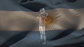 Animation of african american male rugby player in helmet and uniform standing over argentina flag. Digital composite, sports, competition, championship, patriotism and pride concept. - Powered by Shutterstock - Get 15% off with code: PIKWIZARD15
