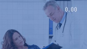 Animation of data processing over diverse doctors. Global medicine, healthcare services, computing and data processing concept digitally generated video. - Powered by Shutterstock - Get 15% off with code: PIKWIZARD15