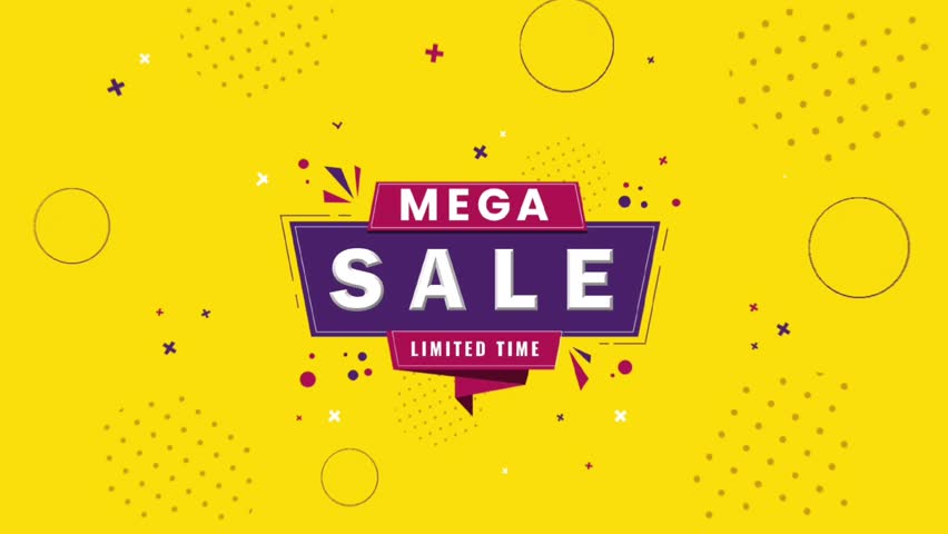 Mega sale. Sale banner video. Sale animation. | Shutterstock HD Video #1106770625