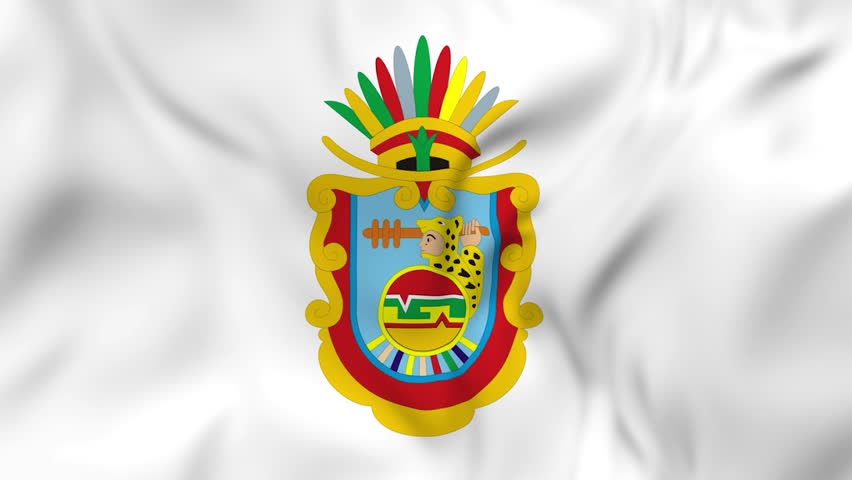 Waving flag of Guerrero state in Mexico. 3d animation in 4k resolution video.