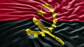 4k render Angola Flag video waving in wind Angola Flag Wave Loop waving in wind Realistic Angola Flag background Angola Flag Looping Closeup 1080p Full HD 19