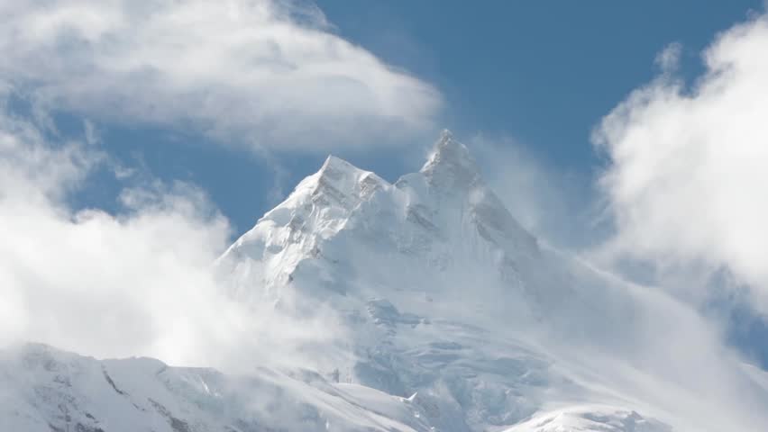 Timelapse of Mount Manaslu in the Himalayas of Nepal Royalty-Free Stock Footage #1106784333