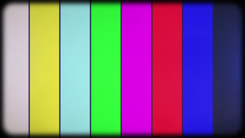 SMPTE color bars with VHS effect. Effect retro TV with kinescope. Old CRT TV color rendering test. TV Noise with interference. Royalty-Free Stock Footage #1106786201