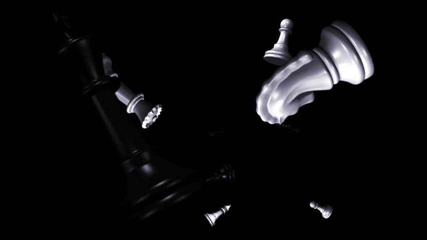 Chess Pieces - White and Black - Falling Loop - Realistic 3D animation loop isolated with alpha channel on transparent background - Powered by Shutterstock - Get 15% off with code: PIKWIZARD15