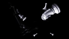 Chess Pieces - White and Black - Falling Loop - Realistic 3D animation loop isolated with alpha channel on transparent background - Powered by Shutterstock - Get 15% off with code: PIKWIZARD15