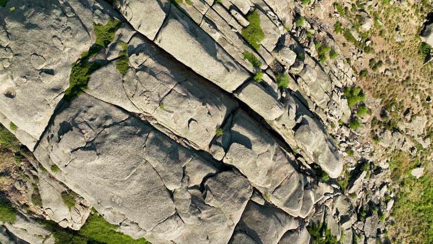 An aerial view of the mysterious megalith - Seleutas mountain rocks in Ulan District, East Kazakhstan Region. Royalty-Free Stock Footage #1106795383