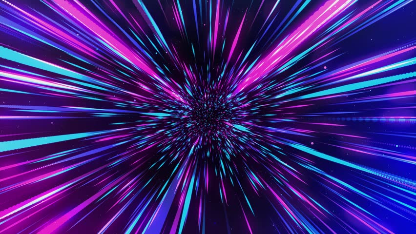 4K Hyperdrive High Speed Flying Lines Light Speed Tunnel Background. Sci-fi Digital Footage Electric Move of Dynamic Streaks in Dark Backdrop. Neon Glowing Rays of Hyperspace in Time. 3D Illustration Royalty-Free Stock Footage #1106795573