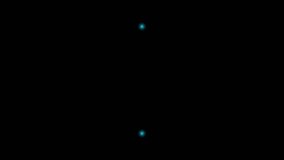 A circle of small glowing blue neon dots isolated on a black background. 4k loop video animation 60 fps.