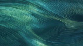 A close-up watercolor painting portrays an abstract image of blue and green waves
