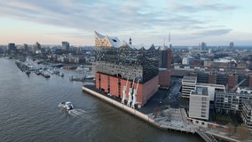 Elbphilharmonie, Hamburg, Germany, drone video
