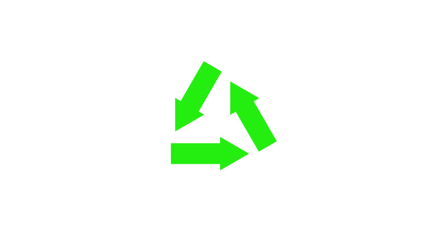 animated universal green recycling simbol isolated on white background. green recycle icon Suitable for nature environment 
go green content.