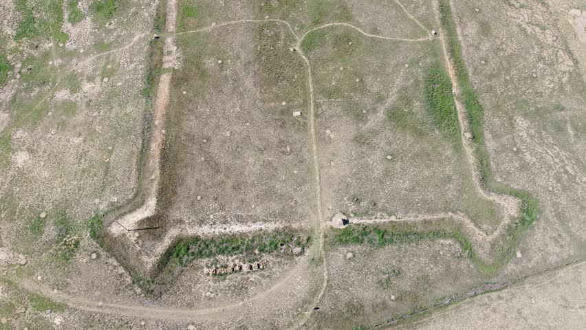 Aerial view of the historical Bents New Fort at Colorado