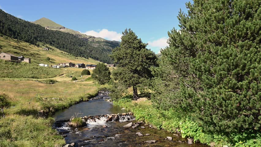 Summer in the Incles Valley, Andorra. Vall d´Incles, Andorra. Royalty-Free Stock Footage #1106821697