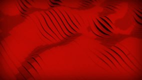 3d waves stripes red Beautiful flowers. animated blank waves 3d wavy lines abstract empty backdrop animation. Seamless gradient background for loop playback 4k
