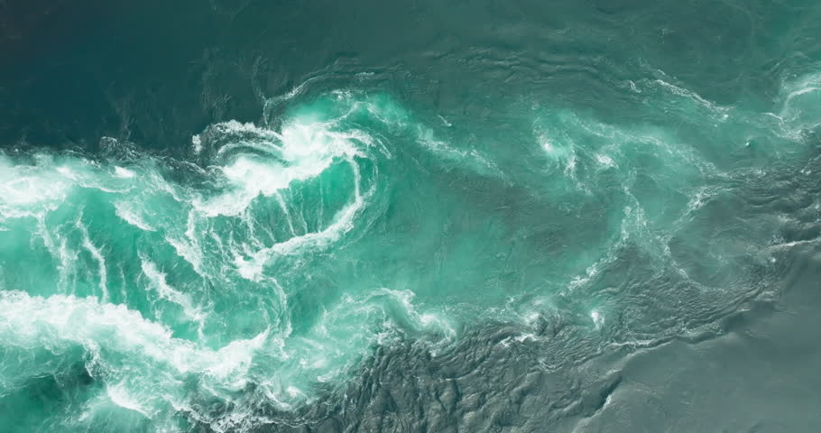 Azure blue Saltstraumen maelstrom with spinning vortex and whirlpool current Royalty-Free Stock Footage #1106839971