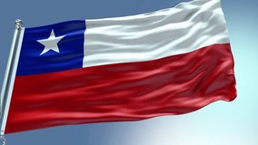 4k render Chile Flag video waving in wind Chile Flag Wave Loop waving in wind Realistic Chile Flag background Chile Flag Looping Closeup 1080p Full HD 1920X1