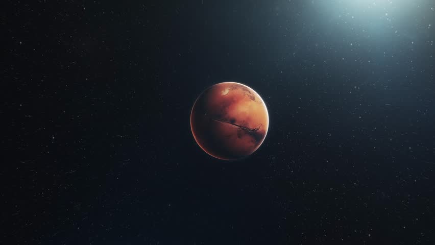 Mars in space. High quality 4k footage