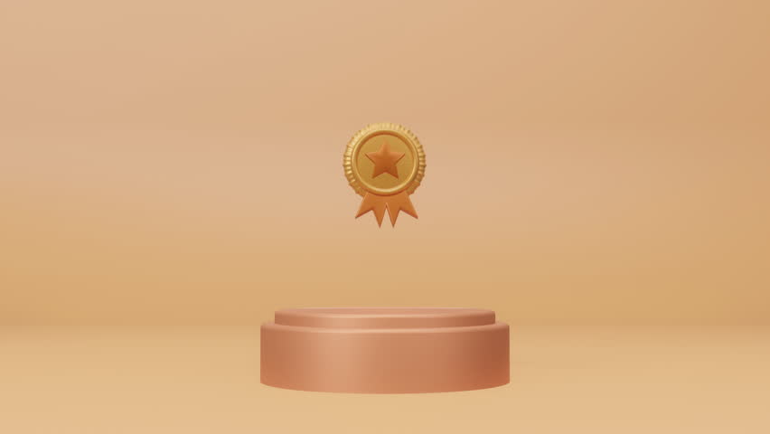 animated video of the 2nd place trophy with a rotating background ...