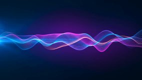 abstract colorful futuristic wave lines animation background, 4k seamless loop backdrop video as technology corporate messages concept	