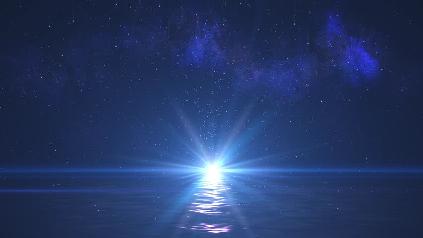 Meteors falling on beautiful blue ocean 

twinkling ocean wave with blue glowing sun flare, 2023
 Royalty-Free Stock Footage #1106854517