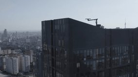 Aerial skyscraper and cities with drone