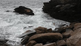 rocks near the Cantabrian coast in Galicia, Spain