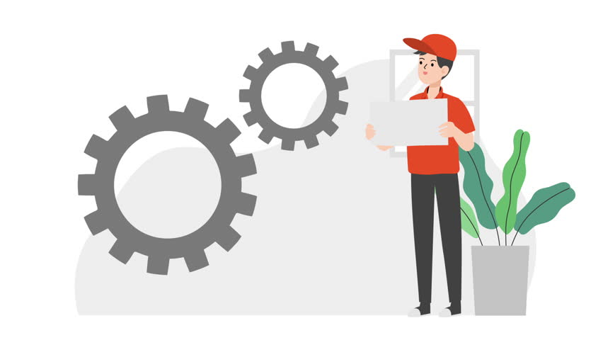 men working in responsibilities Animation