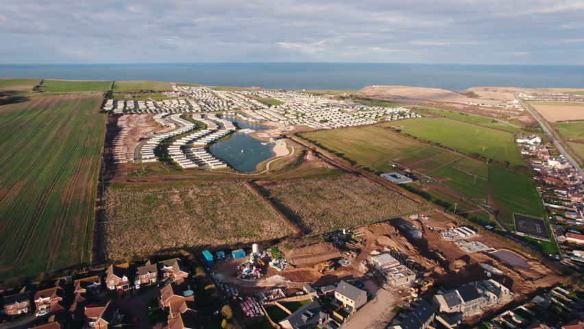 beautiful winter day in Wollaton, scenic drone shot of one of the districts in Nottingham, England. High quality 4k footage