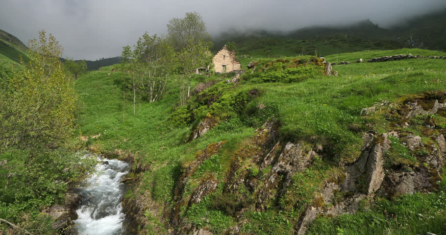 The Valley of Lyse, Luz Saint Sauveur, Hautes Pyrenees department, France