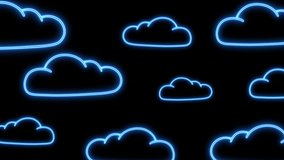 Glowing Neon Light Clouds  Pattern Animation Design with Round Shape Glowing Neon Lights Isolated Neon Clouds on Black Background 4k Technology concept animated video design Cartoon Style Two Clouds. - Powered by Shutterstock - Get 15% off with code: PIKWIZARD15