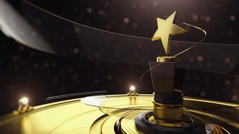 Стоковое видео: award animation background template. golden award intro
