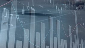 Animation of multiple graphs over time-lapse of people crossing road in city. Digital composite, business, report, progress, legs, motion, walking, city life and long exposure concept. - Powered by Shutterstock - Get 15% off with code: PIKWIZARD15