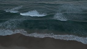 Beautiful ocean waves at Lennox Head, Australia (drone shot)