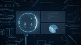 Animation of scopes and computer data processing over dark background. Global computing, digital interface and data processing concept digitally generated video. - Powered by Shutterstock - Get 15% off with code: PIKWIZARD15