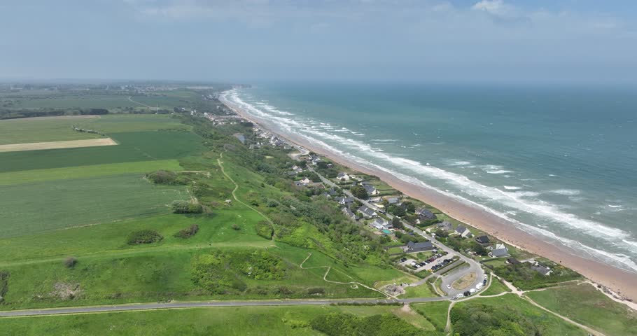D day landing beach. Colleville sur Mer, France.