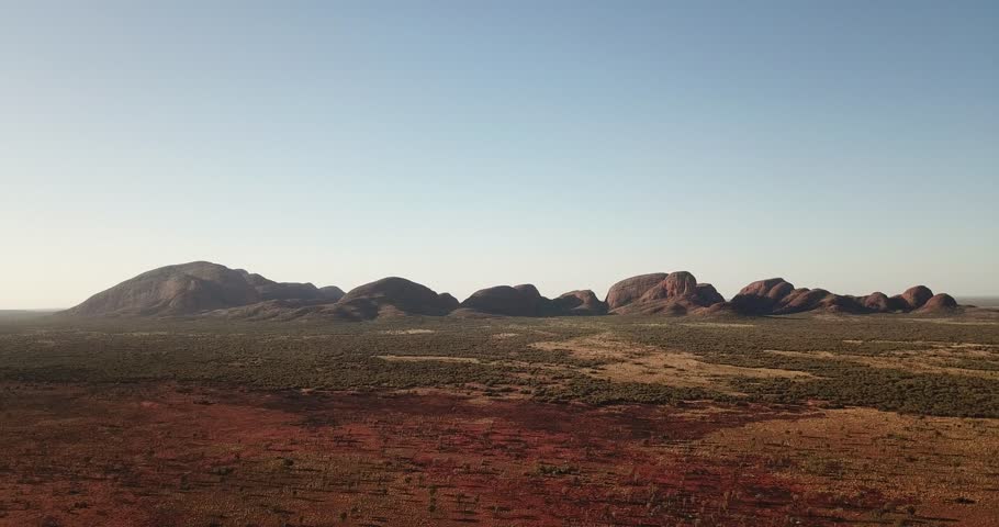 Aerial footage over Northern Territory landmark, Kata Tjuta.