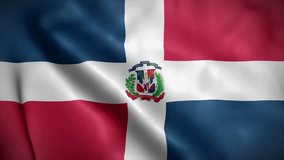 Dominican Republic flag background realistic waving in the wind 4K video, for Independence Day or Anthem (Perfect Loop)