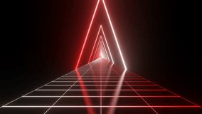 White and Red Sci-Fi Neon Glowing Cyberpunk Road Background VJ Loop in 4K