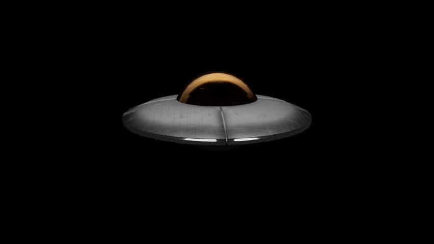 Animated rotating flying saucer , dark background  Royalty-Free Stock Footage #1106956165