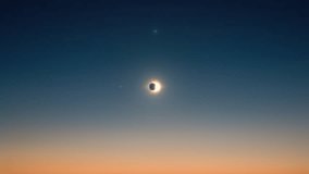 Super wide angle view of total solar eclipse moment and star beam flare of light on moon - Powered by Shutterstock - Get 15% off with code: PIKWIZARD15