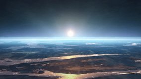 Wide shot of Planet Earth horizon atmosphere from space - Powered by Shutterstock - Get 15% off with code: PIKWIZARD15