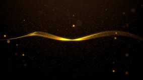 golden line wave and particles shining stars dust bokeh glitter awards dust abstract background. Futuristic glittering in space on black background. - Powered by Shutterstock - Get 15% off with code: PIKWIZARD15