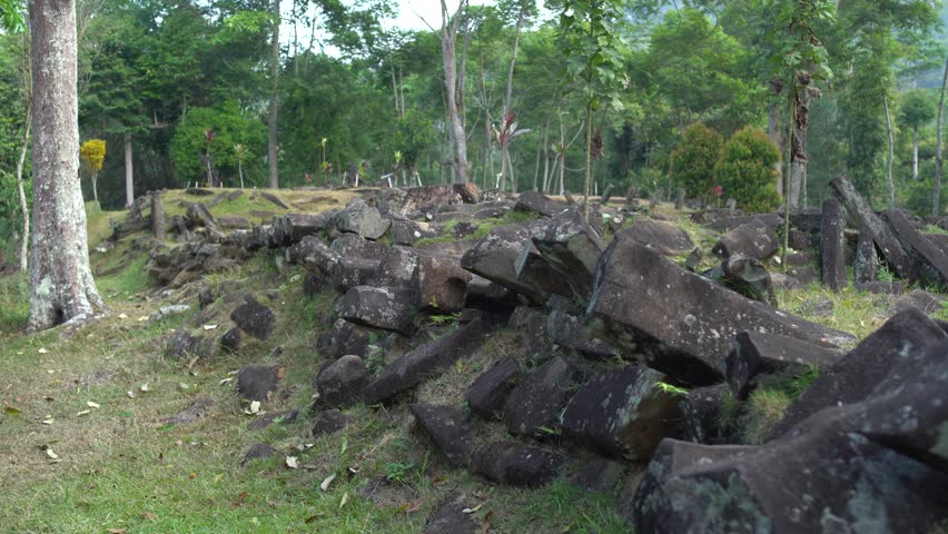 Megalithic sites Gunung Padang, Cianjur, West Java, Indonesia Royalty-Free Stock Footage #1106979229