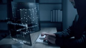 Futuristic cyber hacker operating under the guise of Anonymous, employs advanced algorithms to infiltrate cybersecurity systems and exploit vulnerabilities in password security. Concept : Cyber Hacker - Powered by Shutterstock - Get 15% off with code: PIKWIZARD15