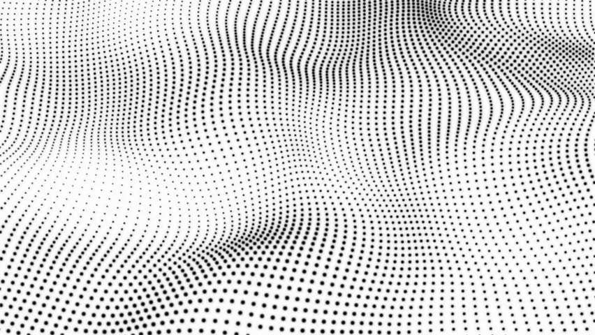 White abstract background and black dot Futuristic, Modern, Digital, abstract, and technology dots on a wave background Dot pattern with a halftone effect. black and white pop art gradient. Half-tone Royalty-Free Stock Footage #1106980925