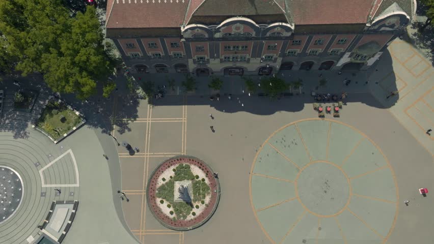 
Architectural complex. Church, park, fountain, square.