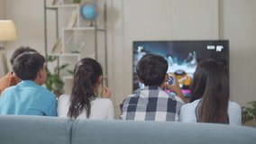 Asian Teenagers Friends Playing Racing Video Game At Home And Disappointed, Tv Display
