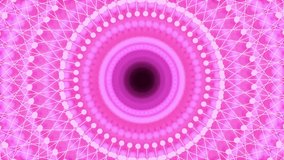 Abstract magenta Kaleidoscope Patterns. 4K Geometric. Animation Background. Unique Kaleidoscopic Design. Seamless Loop. VJ loop motion. Yoga